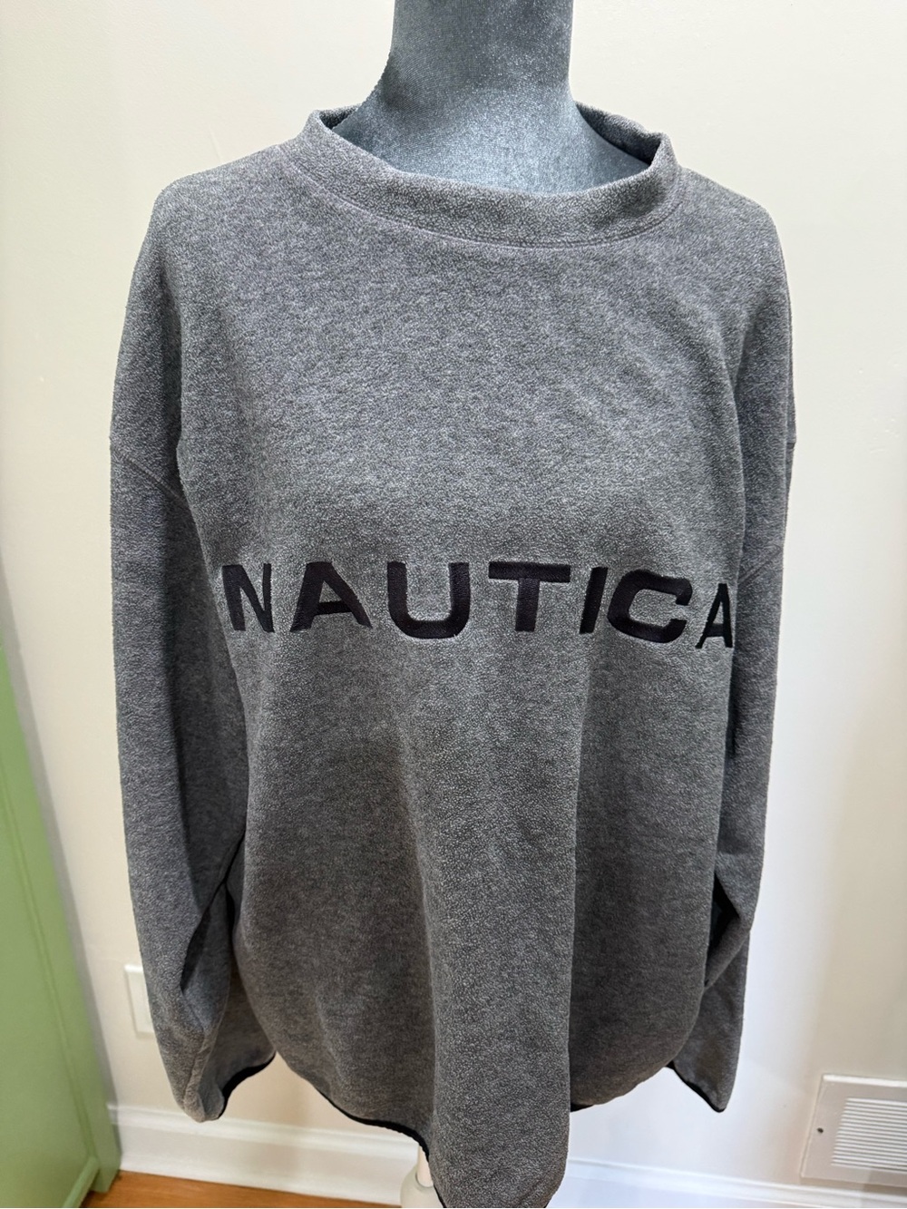 Nautica Gray Crewneck Sweater with Bold Logo